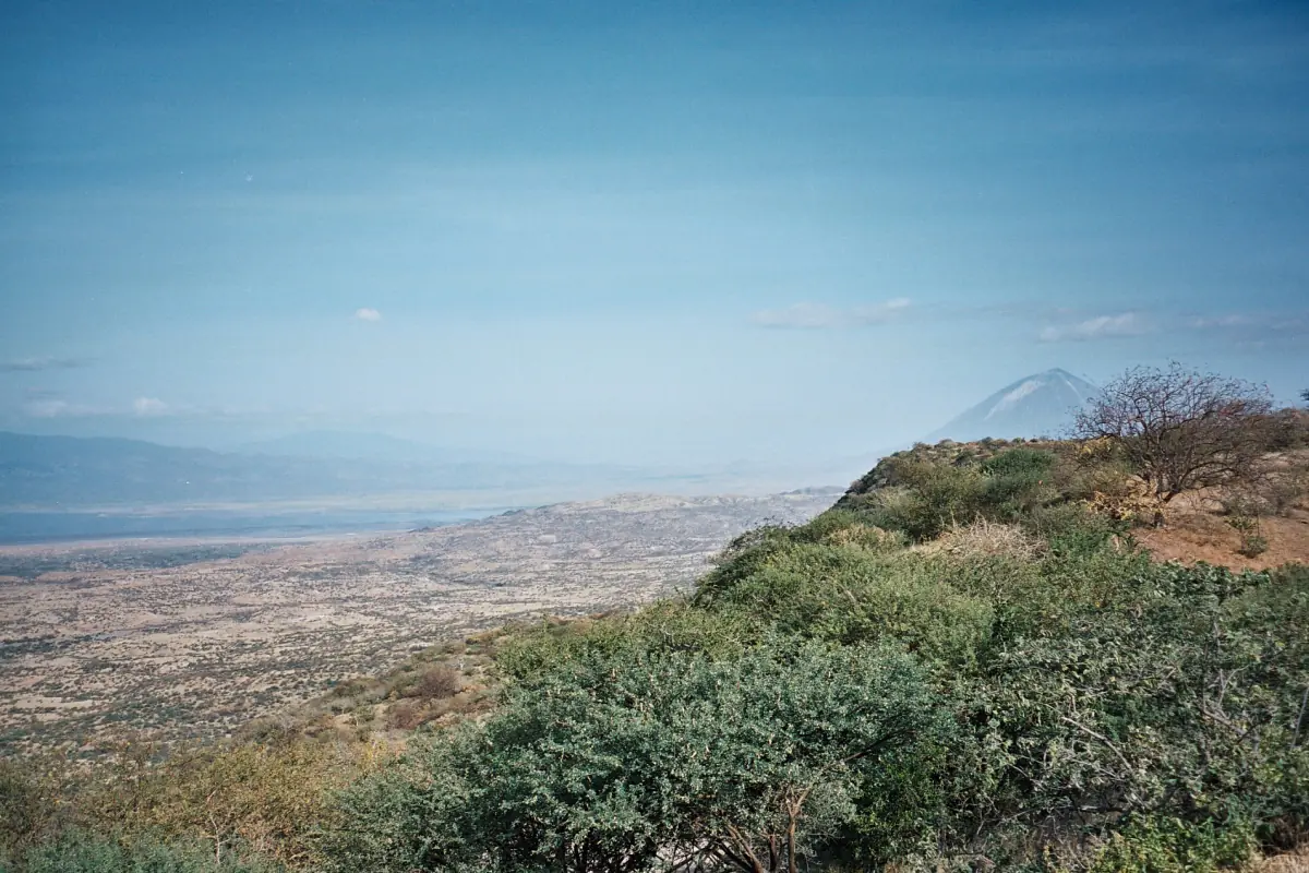 Das Rift Valley mit Ol Doinyo Lengai und dem südlichen Ende des Natronsees
